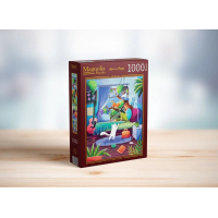 MAGNOLIA Puzzle Dievča a jej mačky 1000 dielikov