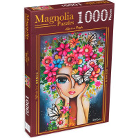 MAGNOLIA Puzzle Dievča s kvetmi 1000 dielikov