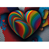 YAZZ Puzzle Dúhové srdce 1000 dielikov