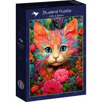 BLUEBIRD Puzzle Mačiatko a kvety 1000 dielikov