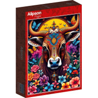ALIPSON Puzzle Krava a tajomstvo kvetov 1000 dielikov