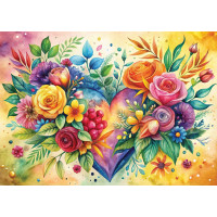 YAZZ Puzzle Kvetinové srdce 1000 dielikov