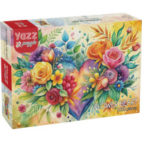 YAZZ Puzzle Kvetinové srdce 1000 dielikov
