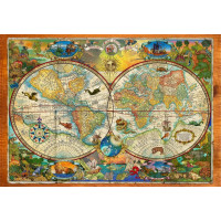 GRAFIKA Puzzle Mapa tvorov Krajina 1000 dielikov