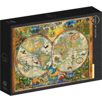 GRAFIKA Puzzle Mapa tvorov Krajina 1000 dielikov