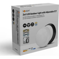 Solight LED vonkajšie osvetlenie, nastaviteľná teplota svetla - 3CCT, 15/18/20W, 1800lm, 22cm, 2v1 - biely a čierny kryt