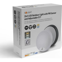 Solight LED vonkajšie osvetlenie so senzorom, 3 CCT, 15/18/20W, 1800lm, 22cm, 2v1 - biely a čierny kryt