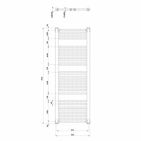 Aqualine DIRECT vykurovacie teleso s bočným pripojením 450x1320mm, čierna mat ILR34B