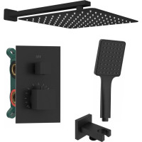 Sapho Podomietkový sprchový set s termostatickou batériou, box, 2 výstupy, čierna mat 1102-32B-21