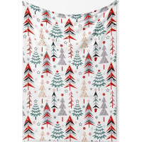 Vianočná deka MAGIC FOREST 130x160 cm - Farebné stromčeky