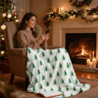 Vianočná deka CHRISTMAS TREE DELIGHT 130x160 cm - Stromčeky