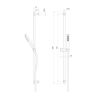 Sapho Sprchová súprava, posuvný držiak, 800mm, zlato mat SC716G