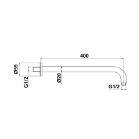 Sapho Sprchové ramienko okrúhle, 400mm, zlato mat BR51G