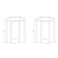 Aqualine AGGA obdĺžniková sprchová zástena 800x700mm, číre sklo HLF708Y