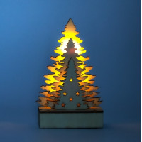 Dekoračný LED stromček 8,5x4x14,5 cm - teplá biela