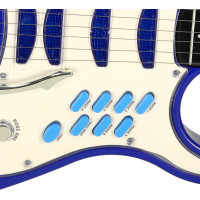 Elektrická rocková gitara so zosilňovačom a mikrofónom pre deti - modrá