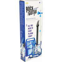 Elektrická rocková gitara so zosilňovačom a mikrofónom pre deti - modrá