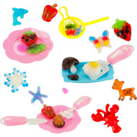 3D kryštálové lepiace gélové šablóny Magic Kitchen - sada 62 kusov - ružová