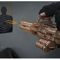 RoboTime 3D Drevené mechanické puzzle ROKR Rotačný guľomet LQA01