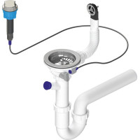 Bruckner Drezový sifón s prepadom, ovládaním a odbočkou, 6/4", vrátane pilety, DN40, biela 155.128.0 Bruckner Drezový sifón s prepadom, ovládaním a odbočkou, 6/4", vrátane pilety, DN40, biela 155.128.0
