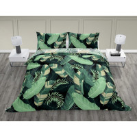 Bavlnené obliečky TRENDY Listy - zelené - 220x200 cm