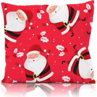Vianočná obliečka na vankúš HOLLY JOLLY Santa Claus 45x45 cm - červená
