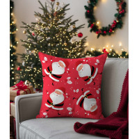 Vianočná obliečka na vankúš HOLLY JOLLY Santa Claus 45x45 cm - červená