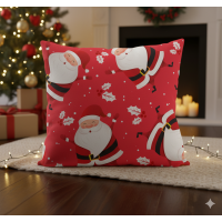 Vianočná obliečka na vankúš HOLLY JOLLY Santa Claus 45x45 cm - červená