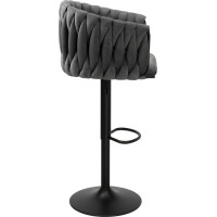 Barová židle COFTON Velvet - grafitová/černá