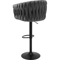 Barová židle COFTON Velvet - grafitová/černá