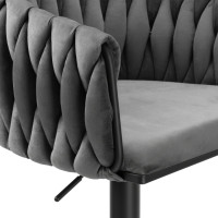 Barová židle COFTON Velvet - grafitová/černá