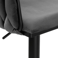 Barová židle COFTON Velvet - grafitová/černá
