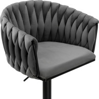 Barová židle COFTON Velvet - grafitová/černá