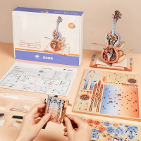 RoboTime 3D skladačka hracej skrinky Kúzelné violončelo (mechanický pohon)