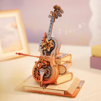 RoboTime 3D skladačka hracej skrinky Kúzelné violončelo (mechanický pohon)