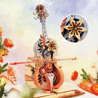 RoboTime 3D skladačka hracej skrinky Kúzelné violončelo (mechanický pohon)