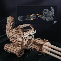 RoboTime 3D Drevené mechanické puzzle ROKR Rotačný guľomet LQA01