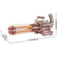 RoboTime 3D Drevené mechanické puzzle ROKR Rotačný guľomet LQA01