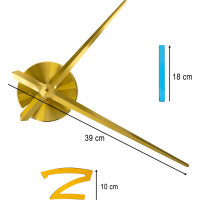 Samolepiace nástenné hodiny 100-120 cm - farebné - 1 číslica