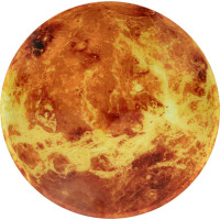 Nástenné hodiny Planéta Mars s LED displejom 32 cm - oranžové