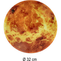 Nástenné hodiny Planéta Mars s LED displejom 32 cm - oranžové