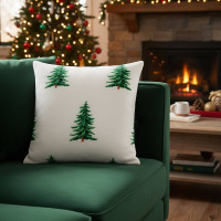 Povlak na polštář CHRISTMAS TREE DELIGHT 40x40 cm - bílý