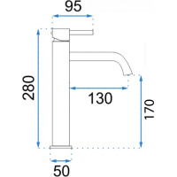 Umyvadlová baterie REA LUNGO - vysoká - titanová
