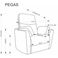 Rozkládací polohovací křeslo PEGAS - hořčicově žluté