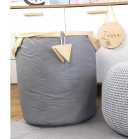 Detský kôš na hračky BOHO - šedý/béžový