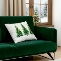 Obliečka na vankúš CHRISTMAS TREE DELIGHT 45x45 cm - biela