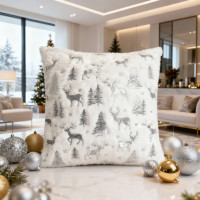 Obliečka na vankúš HOLIDAY SPARK 45x45 cm - biela/strieborná