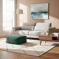 Taburet CHILL SPOT Velvet Stripes 45x45x25 cm - tmavo zelený