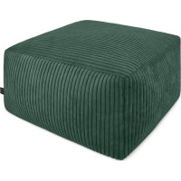 Taburet CHILL SPOT Velvet Stripes 45x45x25 cm - tmavo zelený