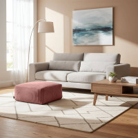 Taburet CHILL SPOT Velvet Stripes 45x45x25 cm - tmavo ružový